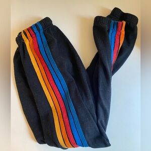 Small Aviator Nation black original stripe sweatpants